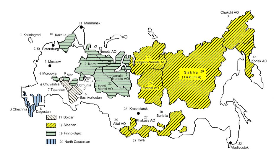 Map of Russian Federation